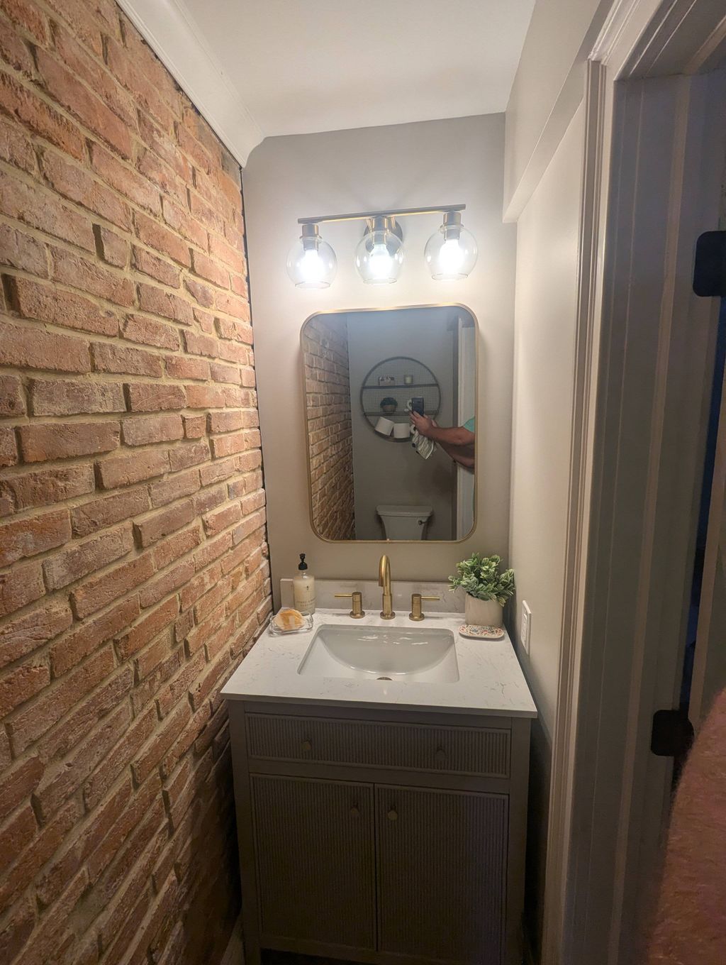 Row home powder room remodel