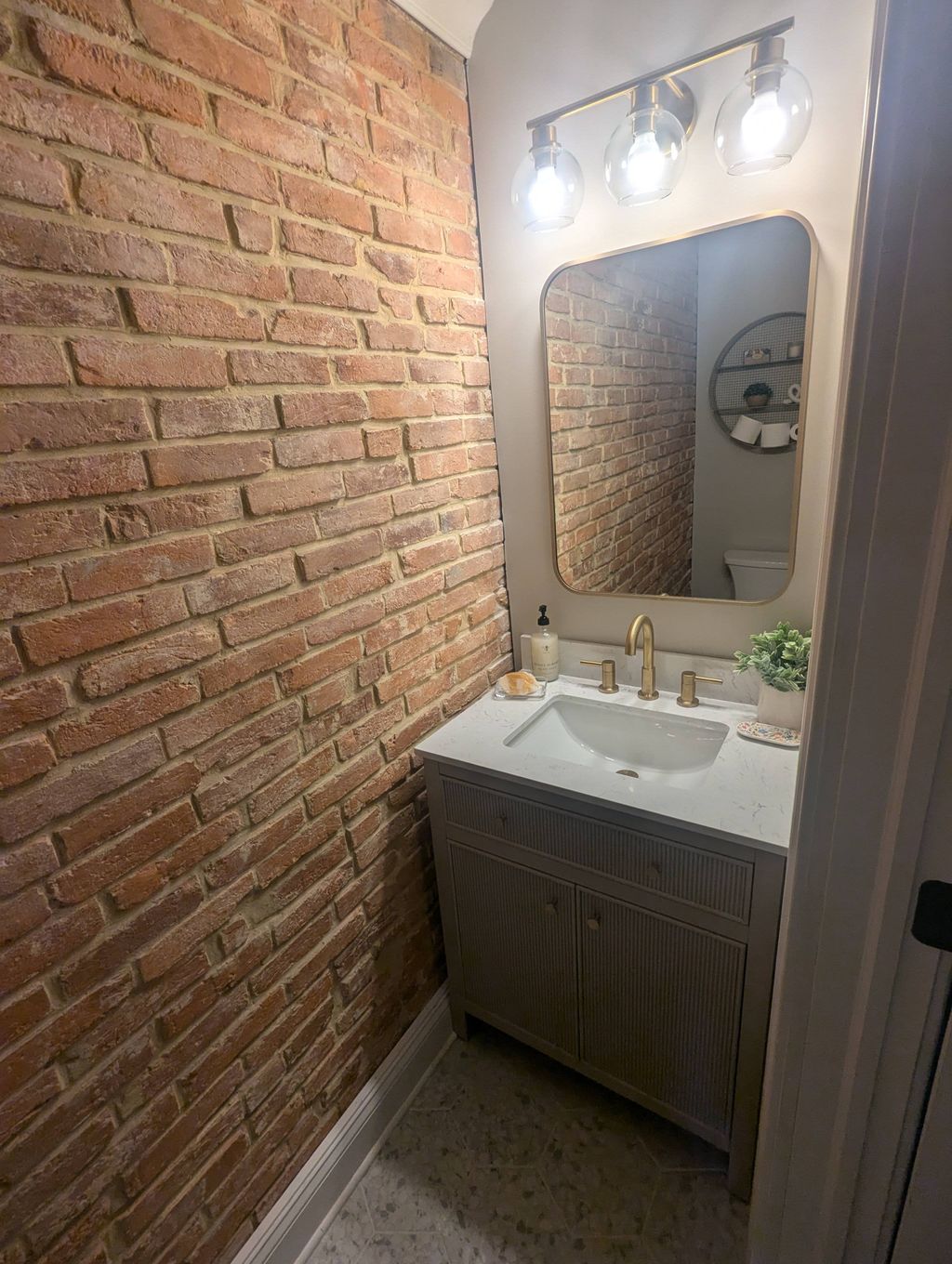 Row home powder room remodel