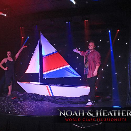 A large illusion featuring a sailboat