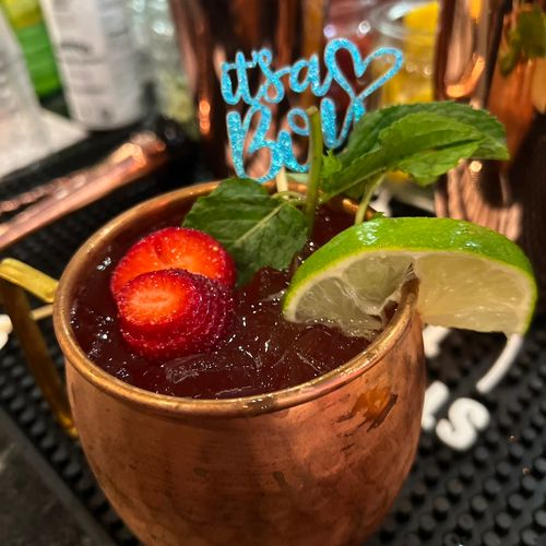 Strawberry Mint Mule! We love tasty cocktails! 