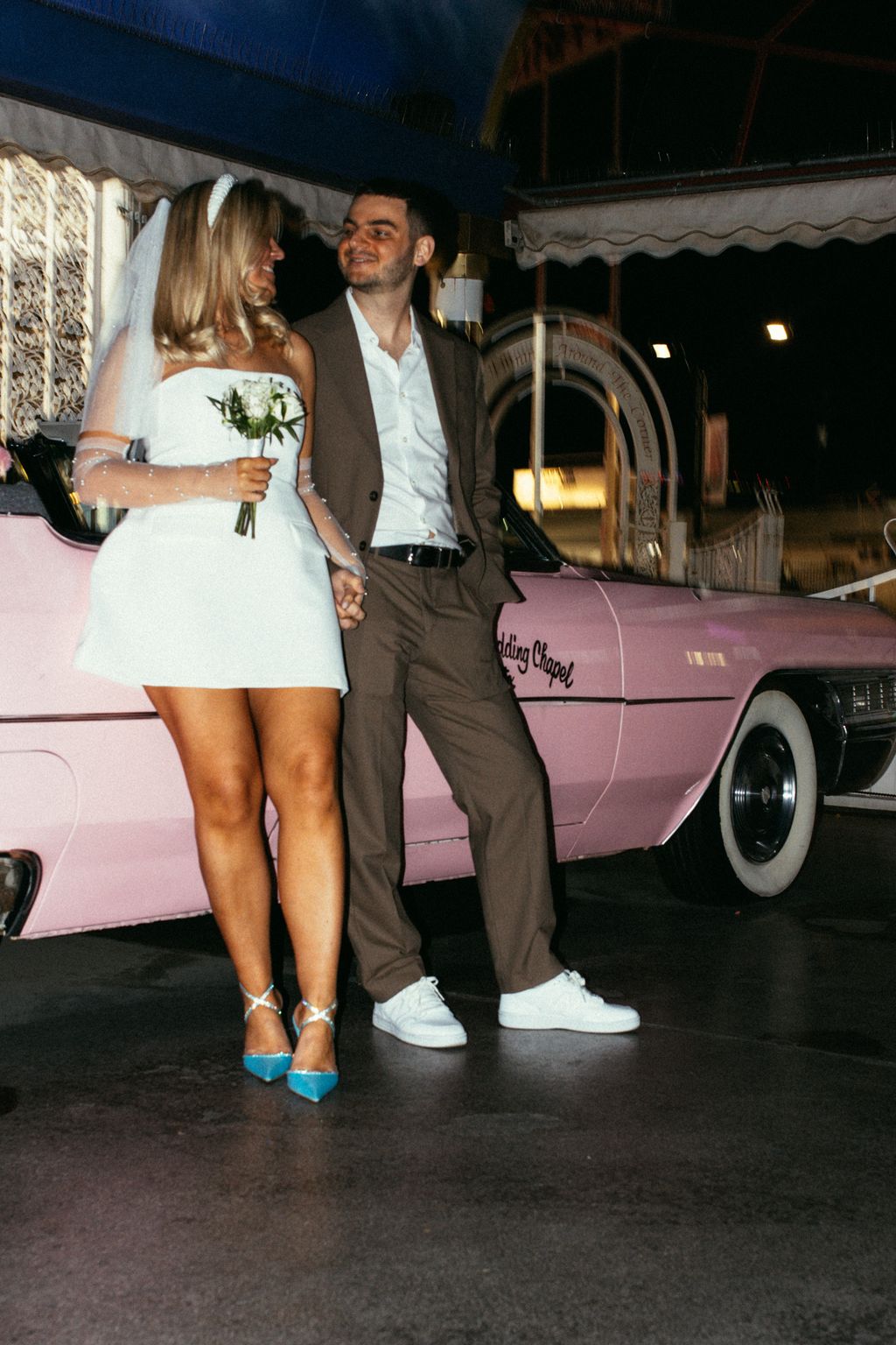 Holley + Jeremey Pink Cadallic Las Vegas Elopement