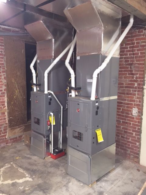 Commercial Installation. 2 separate RHEEM gas Furn