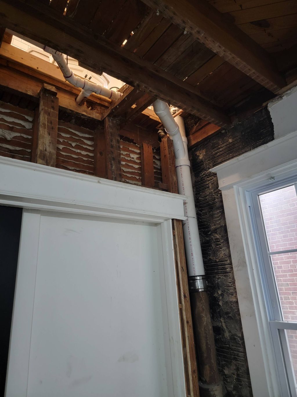 Main stack spot repair to replace toilet flange