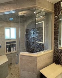 Master bathroom remodel with custom shower: thank 