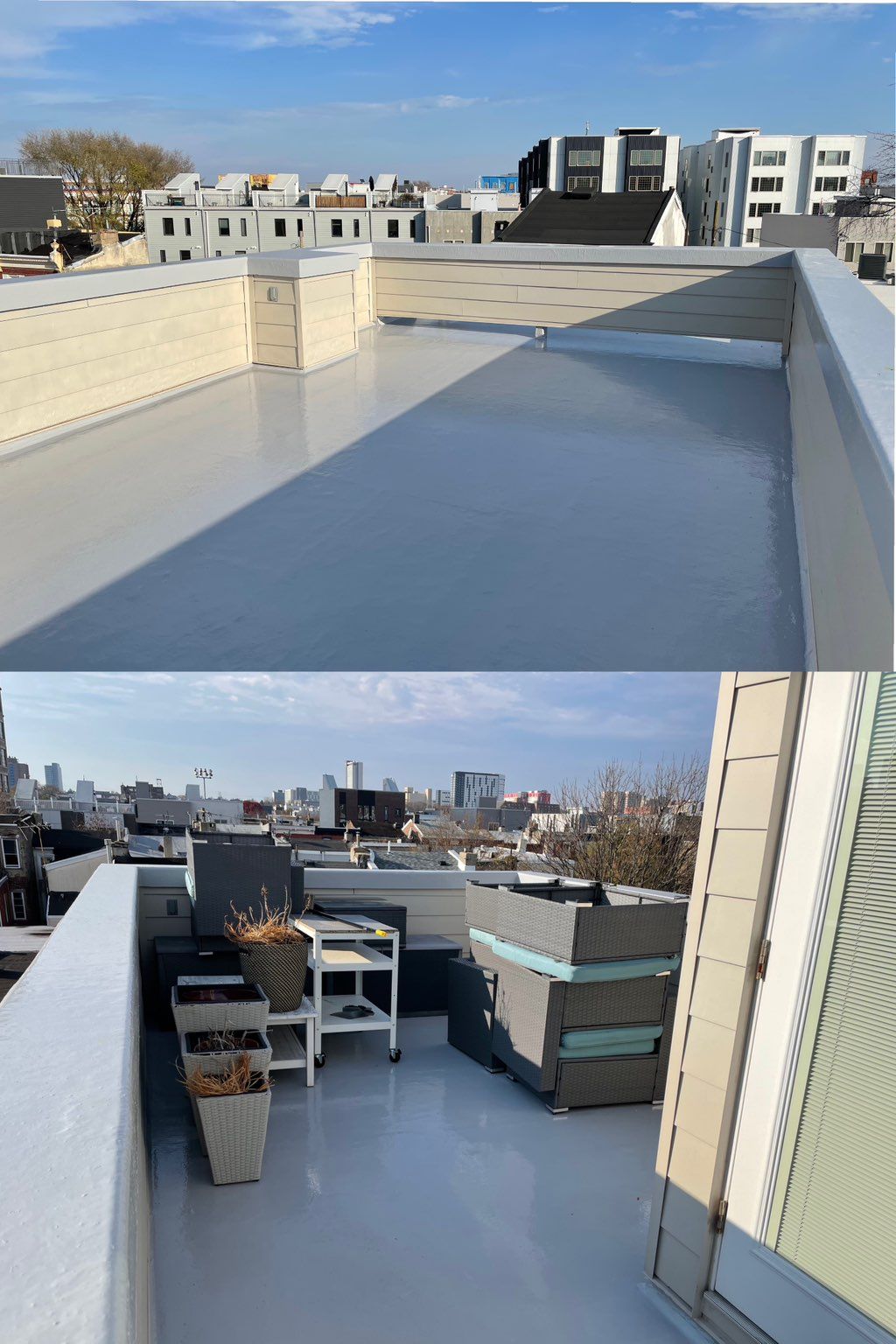 the finished result of our top roof deck 