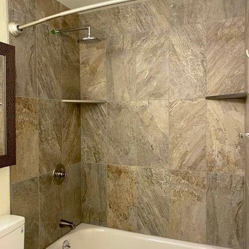 Apartment bathroom remodel. Installed new shower h