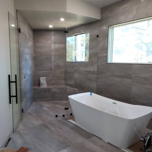 Free stand tub and custom shower finish work 