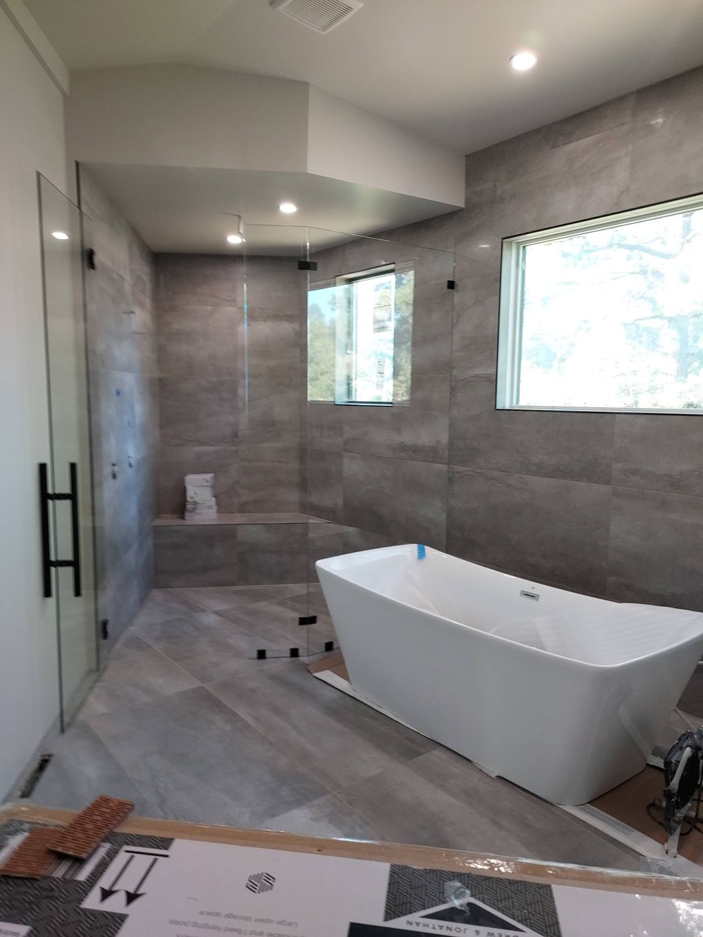 Free stand tub and custom shower finish work 