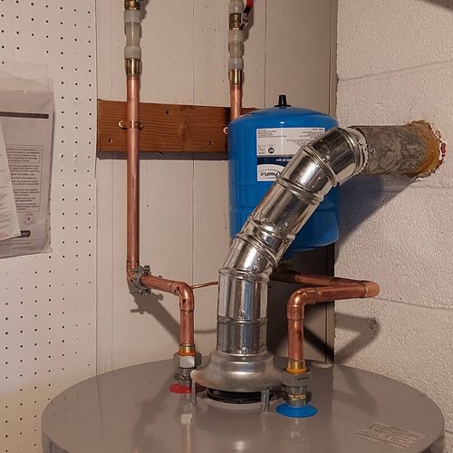 Water heater install. 