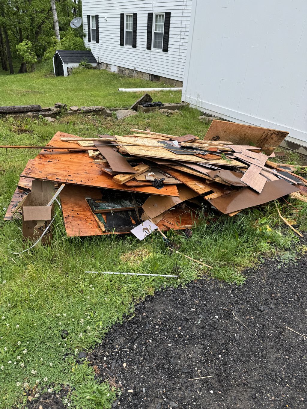 Yard clean up after demo job 