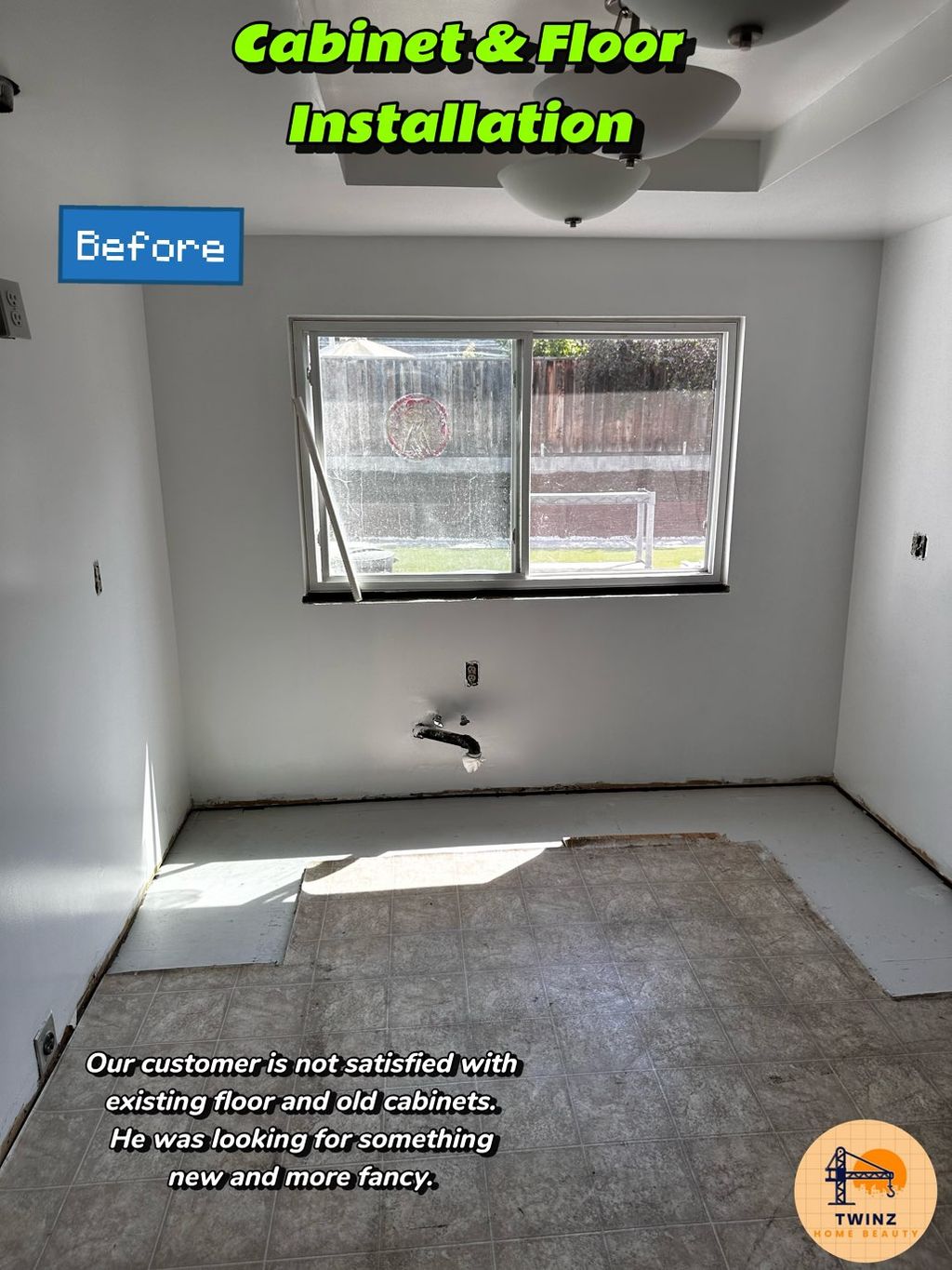 The customer, upset with their old kitchen, is now