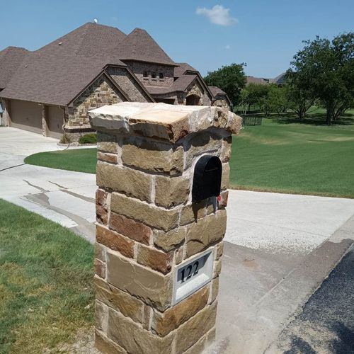 Full stone mailbox in Weatherford