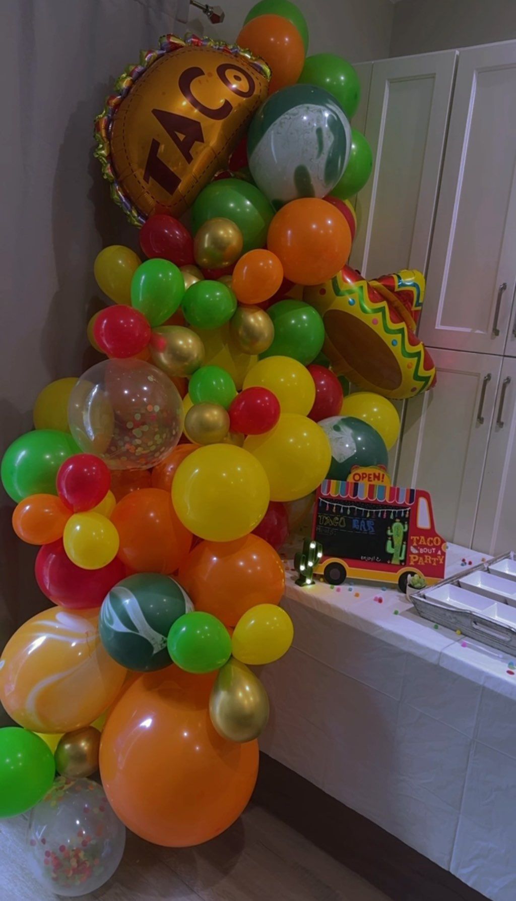 Mini Taco Party Balloon Arch