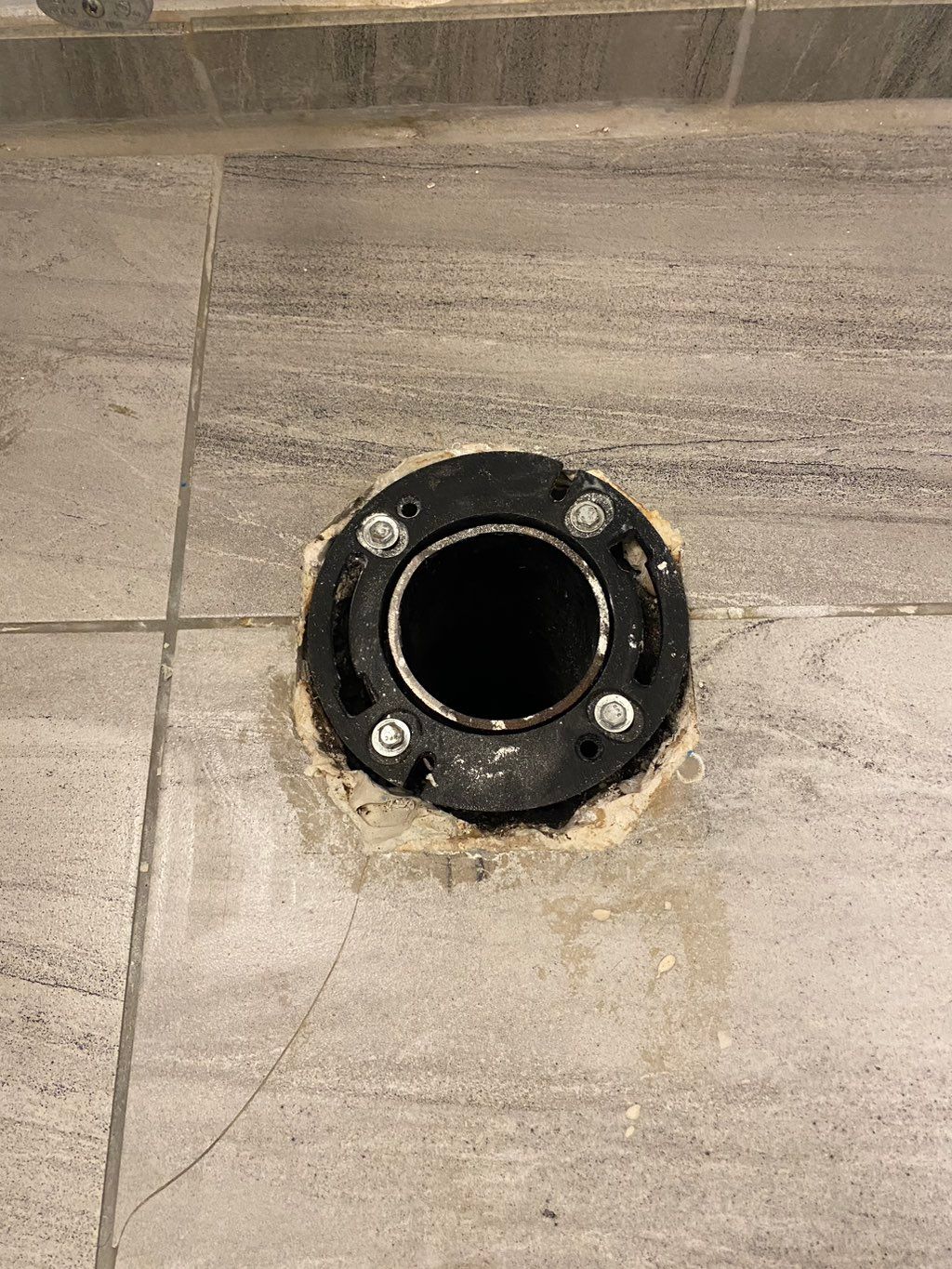 New 4” toilet flange fully installed 