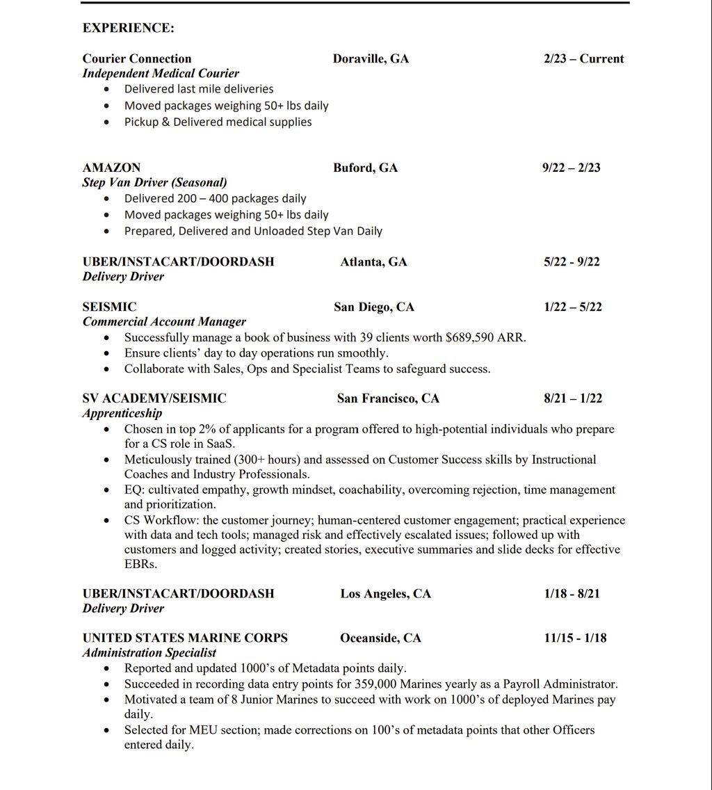 Resume Example (1 of 2)
