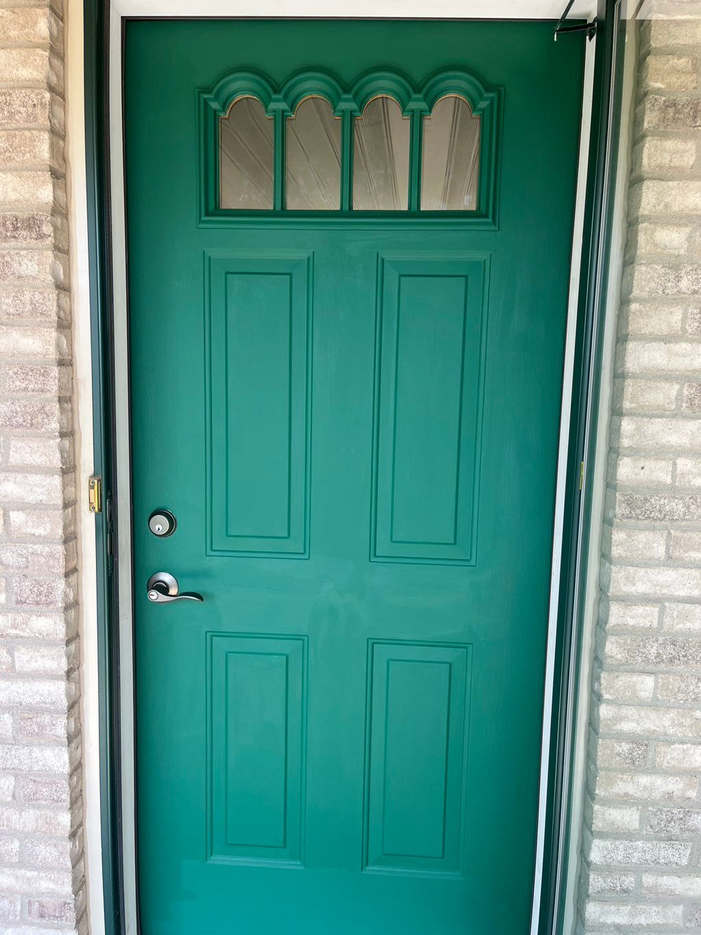 Front door primed and painted 