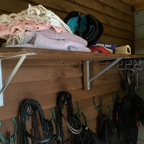 Had a shelf to put up in a barn on a wall with lot