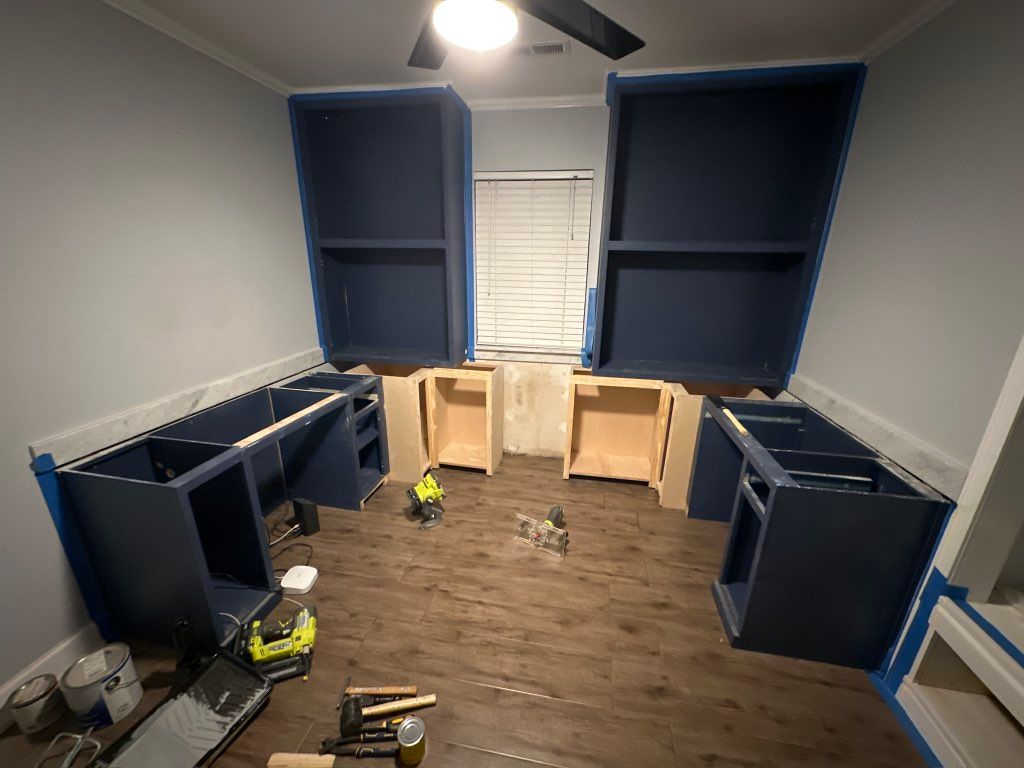 Built-in lower cabinets for a client.