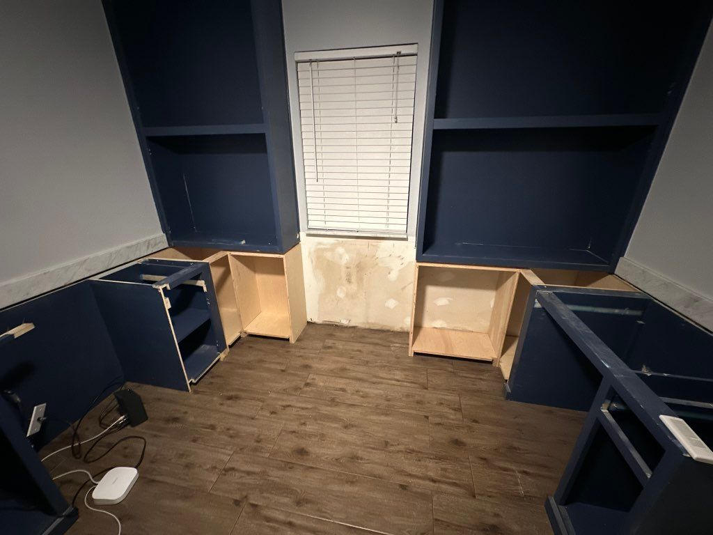 Built-in lower cabinets for a client.
