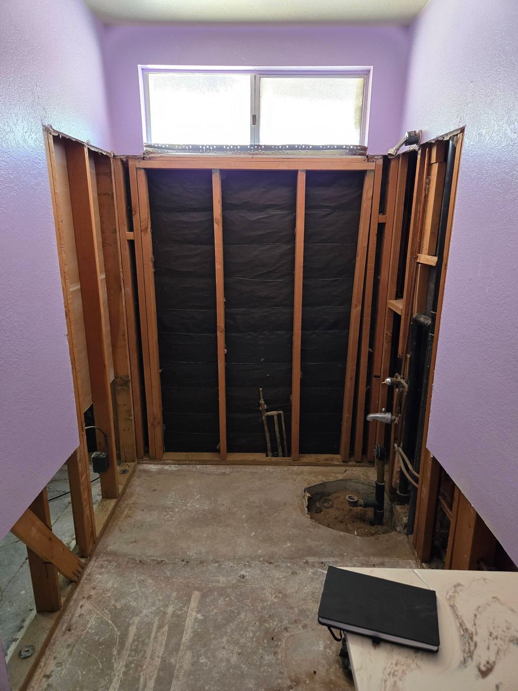 before restroom reconstruct from a water damaged c