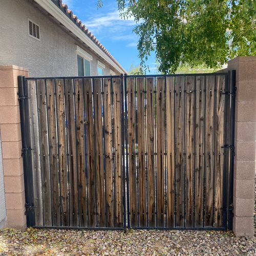 Gate slat renovation: Before.