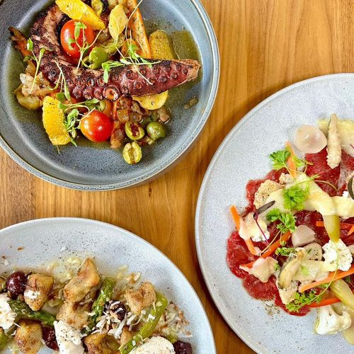 Octopus, Carpaccio, and Gnocchi 