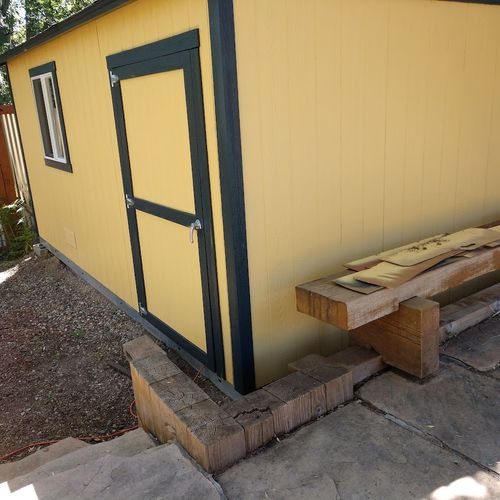 Shed on a house that we did the exterior paint job