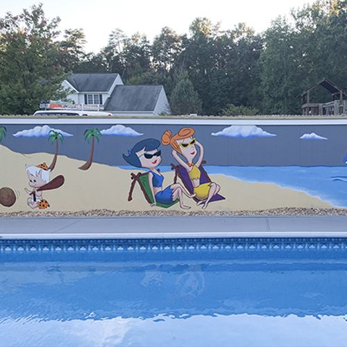 Pool side mural