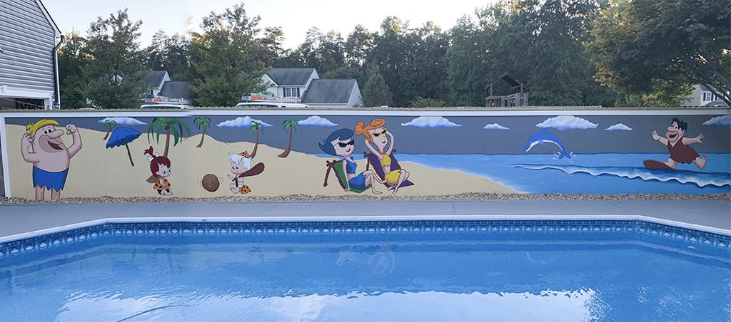 Pool side mural