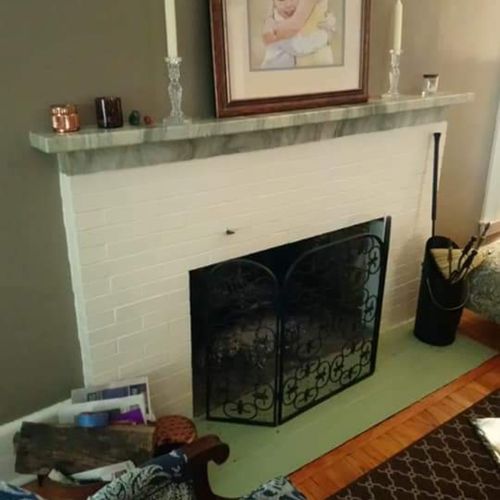 this is what the fireplace looked like before