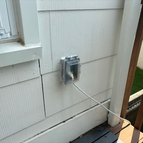 Replaced four outdoor outlets with GFCI and in-use