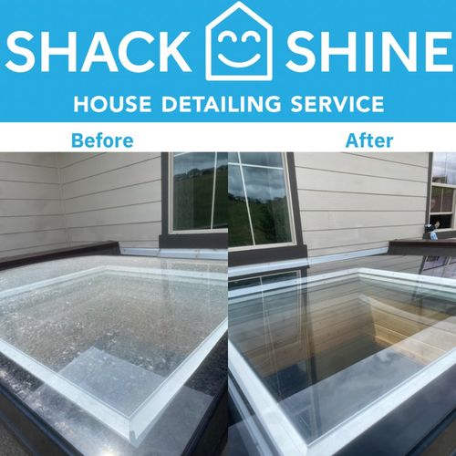 Skylight cleaning: before and after