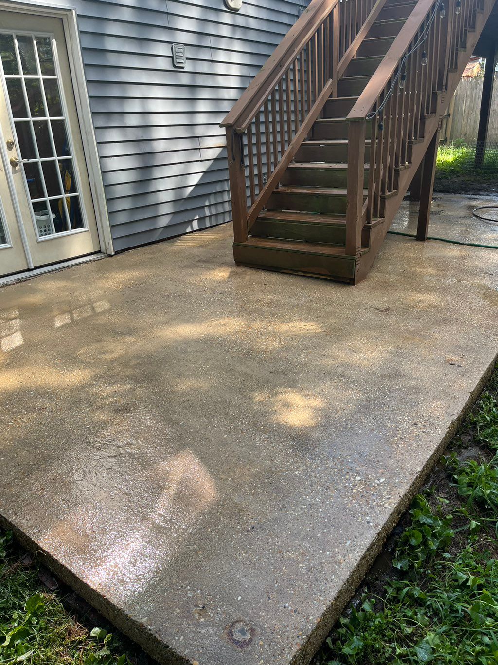 Cleaned patio powerwash