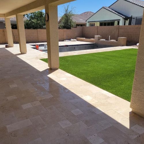 After 1 - Beautiful Turf and Travertine