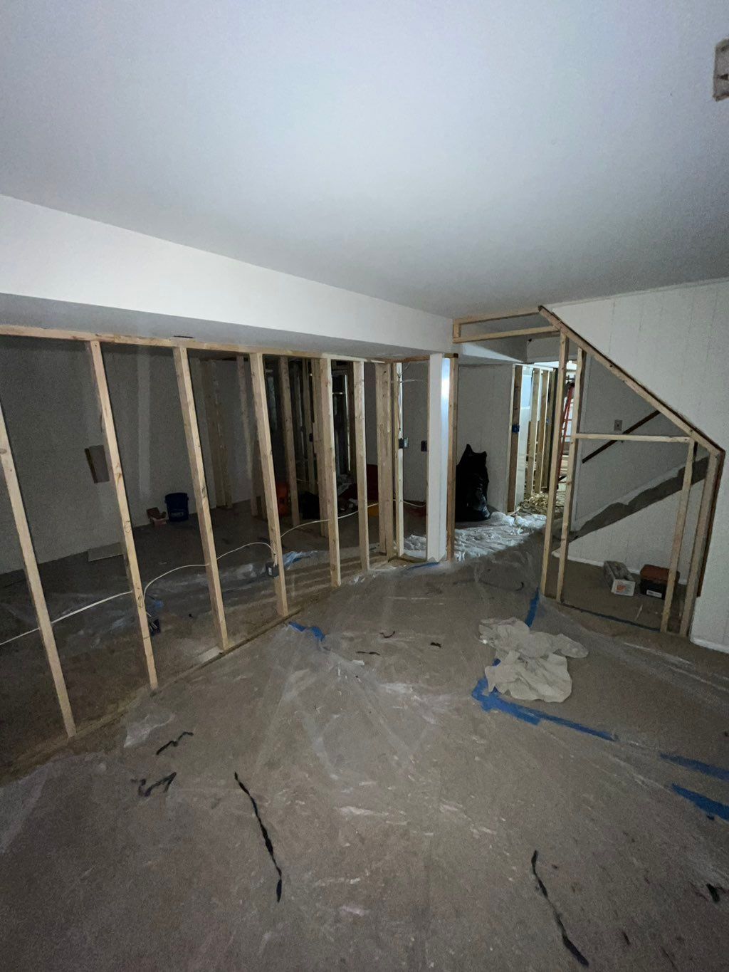 Electrical rough in for bedroom