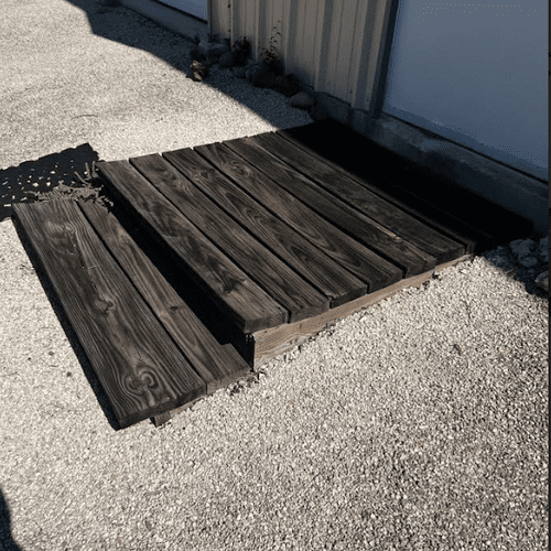 Outbuilding stoop replacement