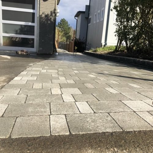 Widened the driveway with a small paver extension 