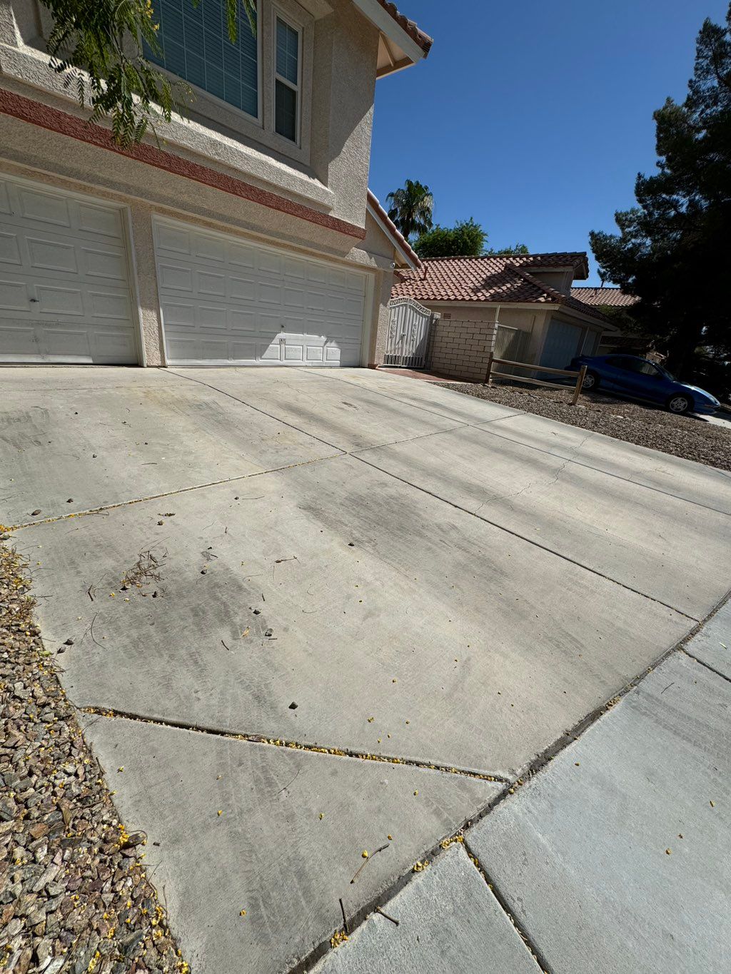 Before Power-washed Driveway. 