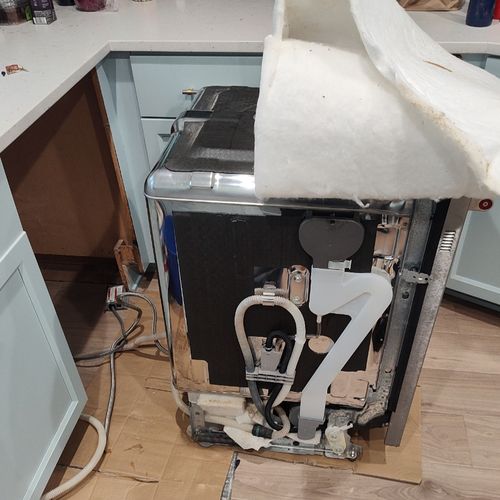 Pulled a dishwasher from its place and ready to re