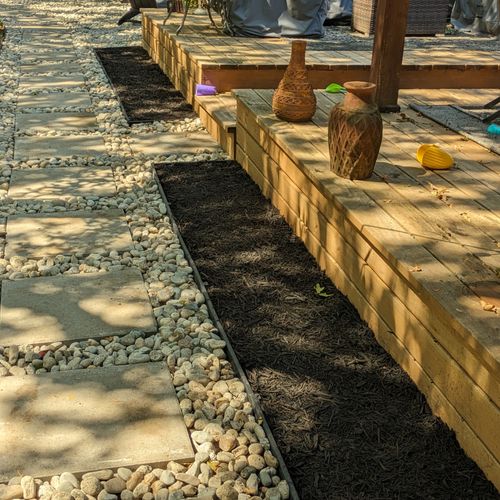 mulch pavers rocks 