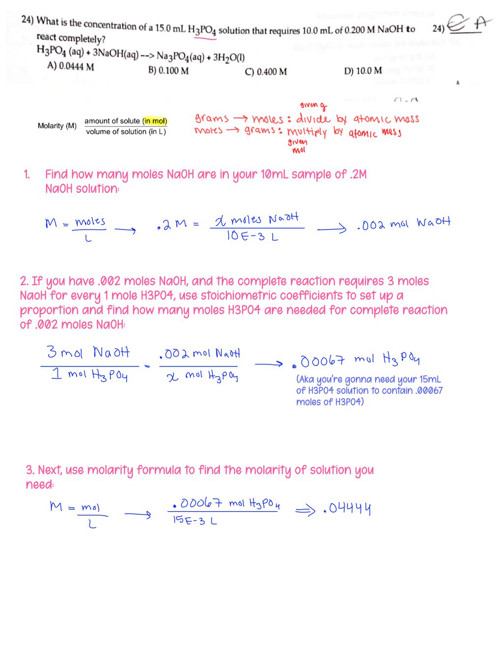Session notes for a chemistry student