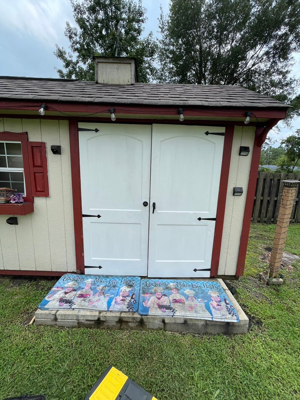 Repaired and installed shed doors