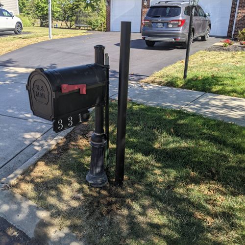 Mailbox post replacement before