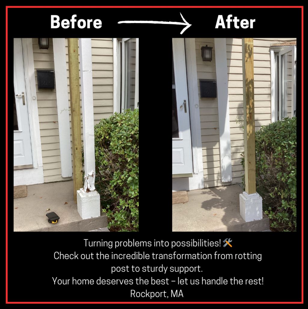 This rotting porch post was carefully removed and 