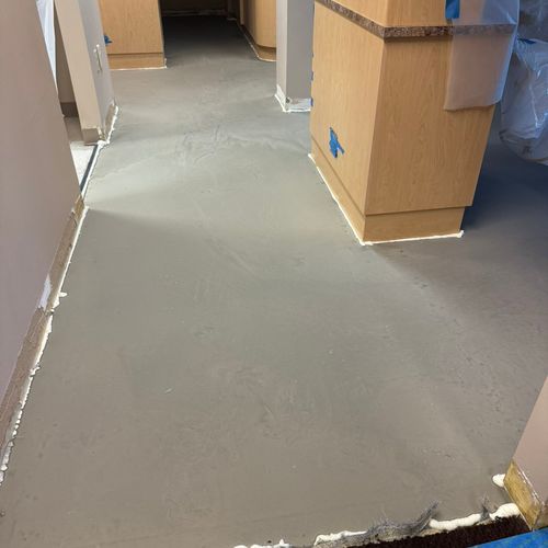 They were able to demo the old flooring, level the