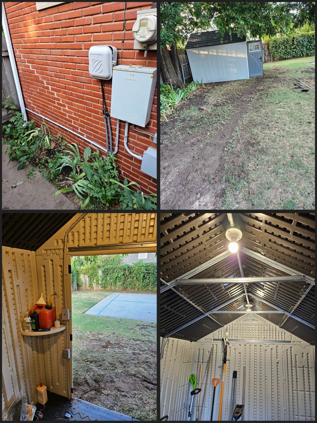 New electrical run to shed