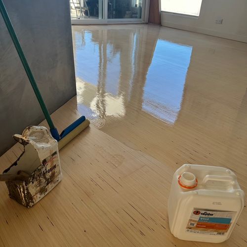 Floor coating in Marina Del Rey, California. 