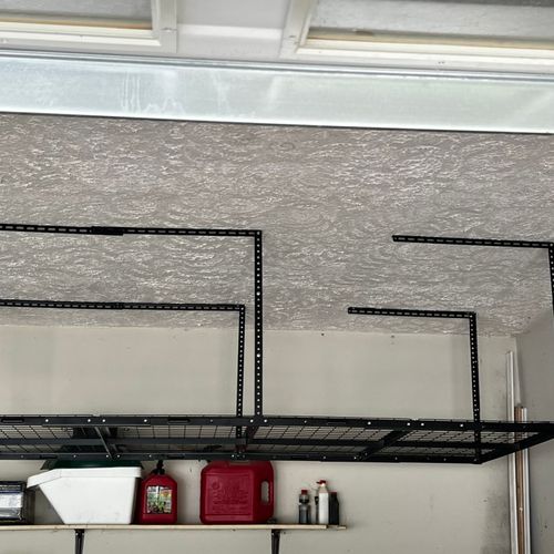 They installed a Flexmount overhead garage storage