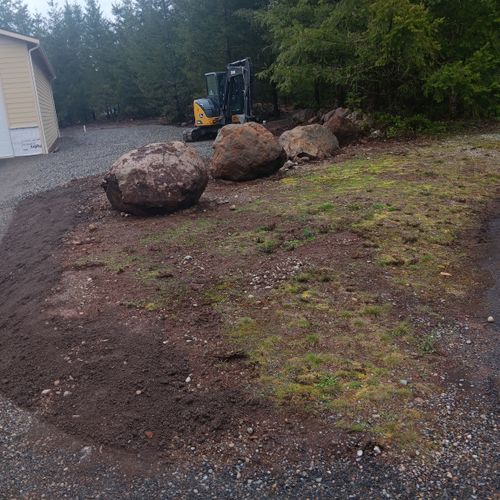 Leveled and cleared land for a shop build