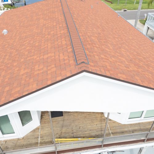 Drone inspection of shingle roof.